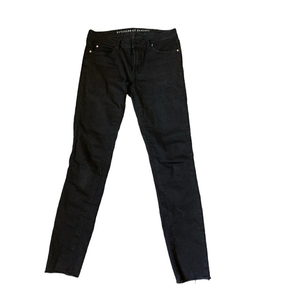 Articles of Society Atlanta Skinny Midrise Jean Raw Hem 28x29 Black #360P